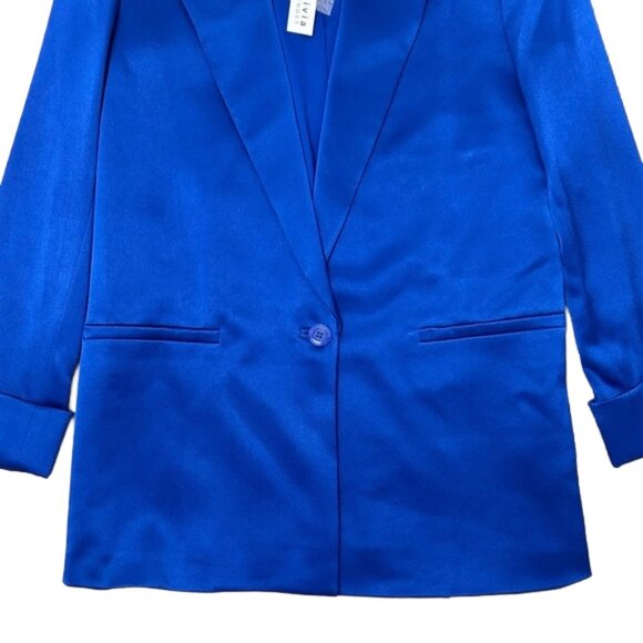 NWT Alice + Olivia Denny Cuffed Sleeve Blazer 6 Royal Blue Tailored Power Jacket - Picture 7 of 15